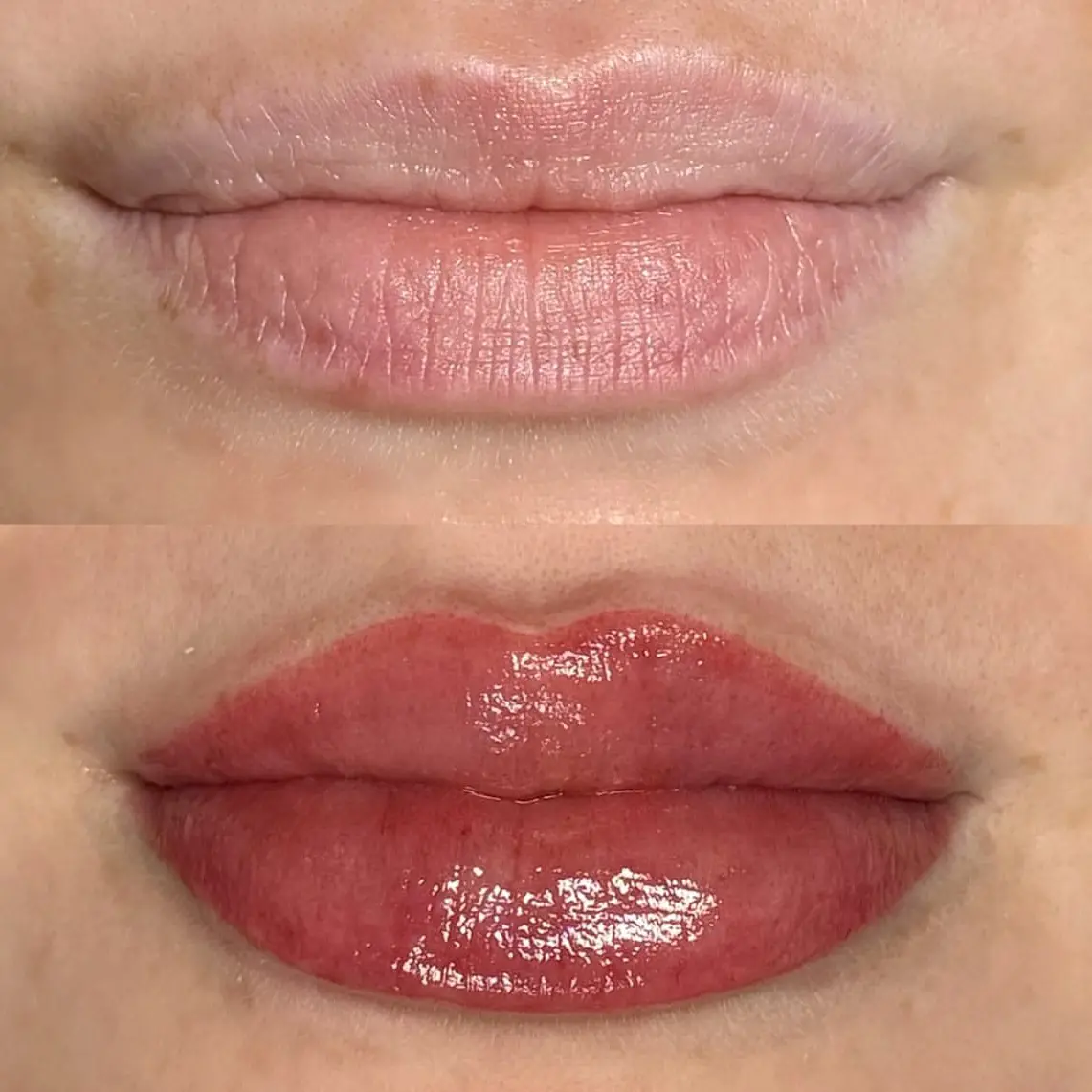 lip tattoo before and after